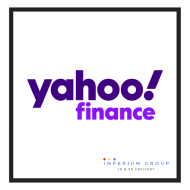White rectangular placeholder with purple Yahoo! Finance text