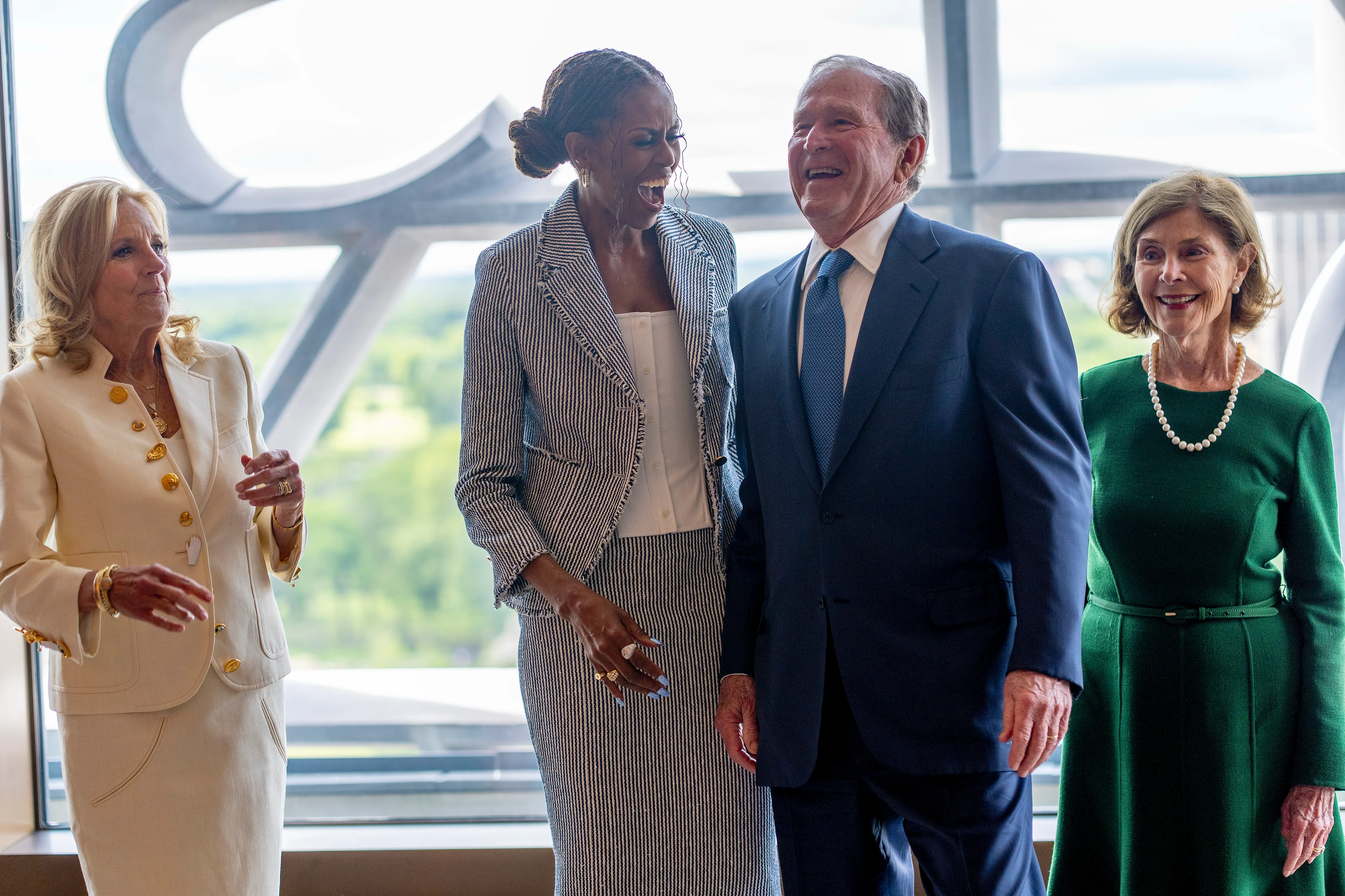 Bush and Obama Reunite at Presidential Center Event