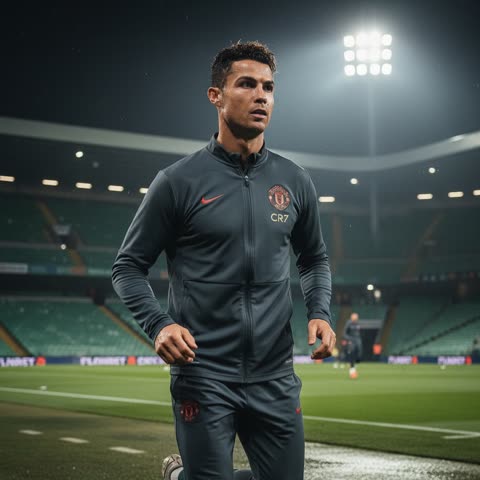 Ronaldo training under the lights