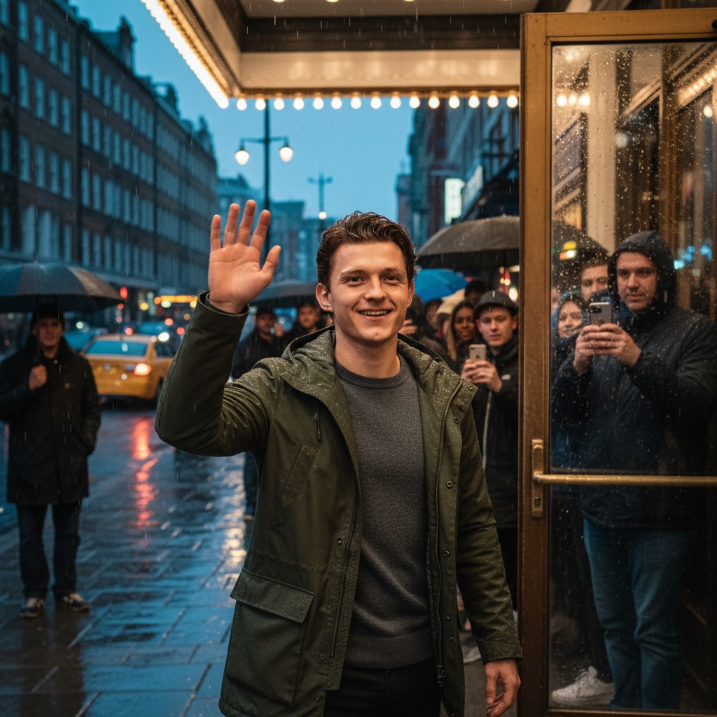 Tom Holland greets fans