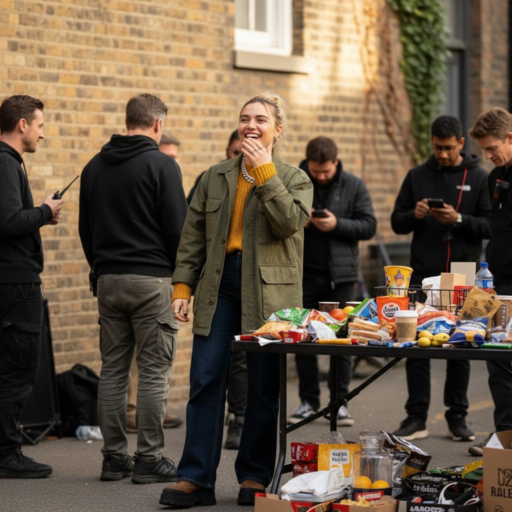 Florence Pugh's happy moment on set