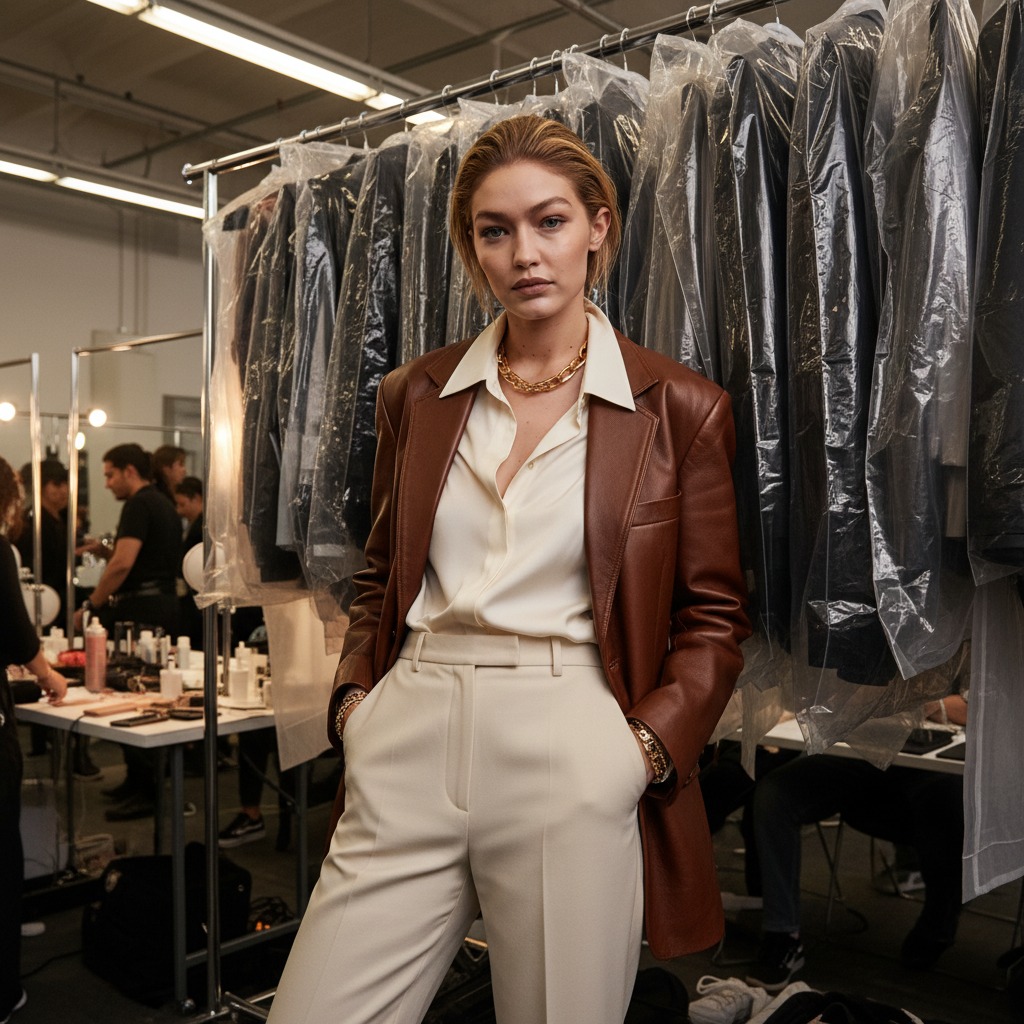 Gigi Hadid backstage ready