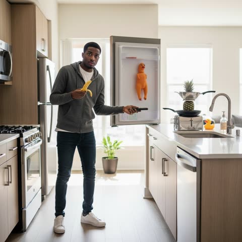 Khaby Lame in the kitchen