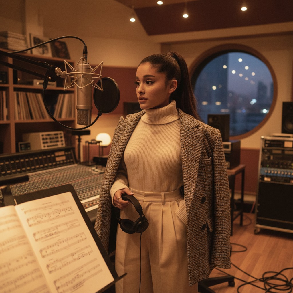 Ariana Grande in the studio