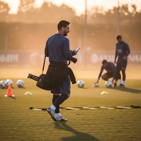 Messi walks the sunset pitch