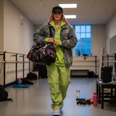 Dua Lipa after dance rehearsal