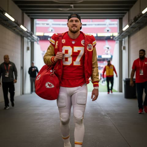 Travis Kelce heads to the tunnel