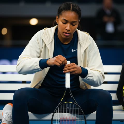 Coco Gauff prepares for night match