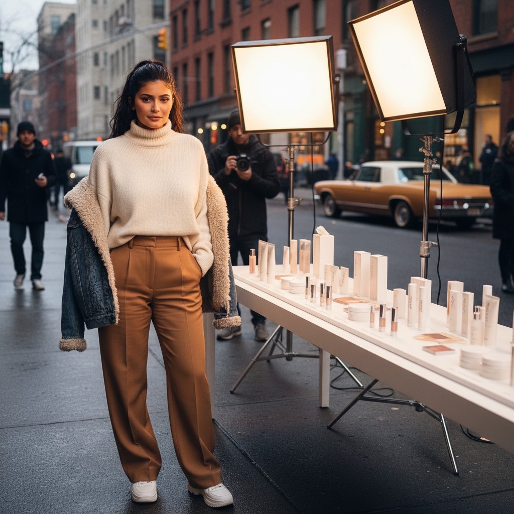 Kylie Jenner on set