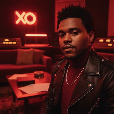 The Weeknd in the studio