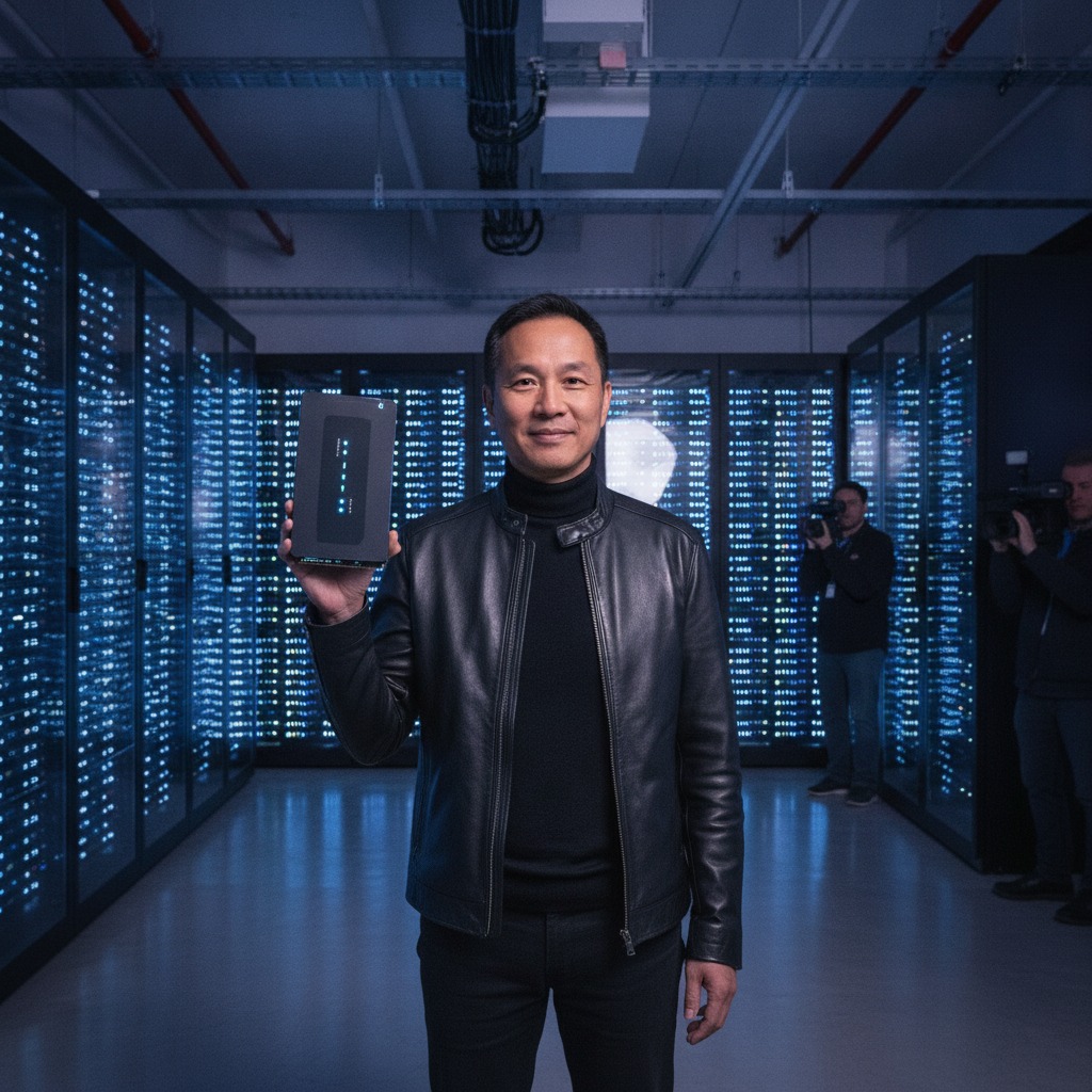 Jensen Huang at the server racks