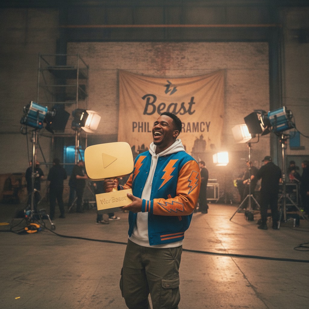 MrBeast on set