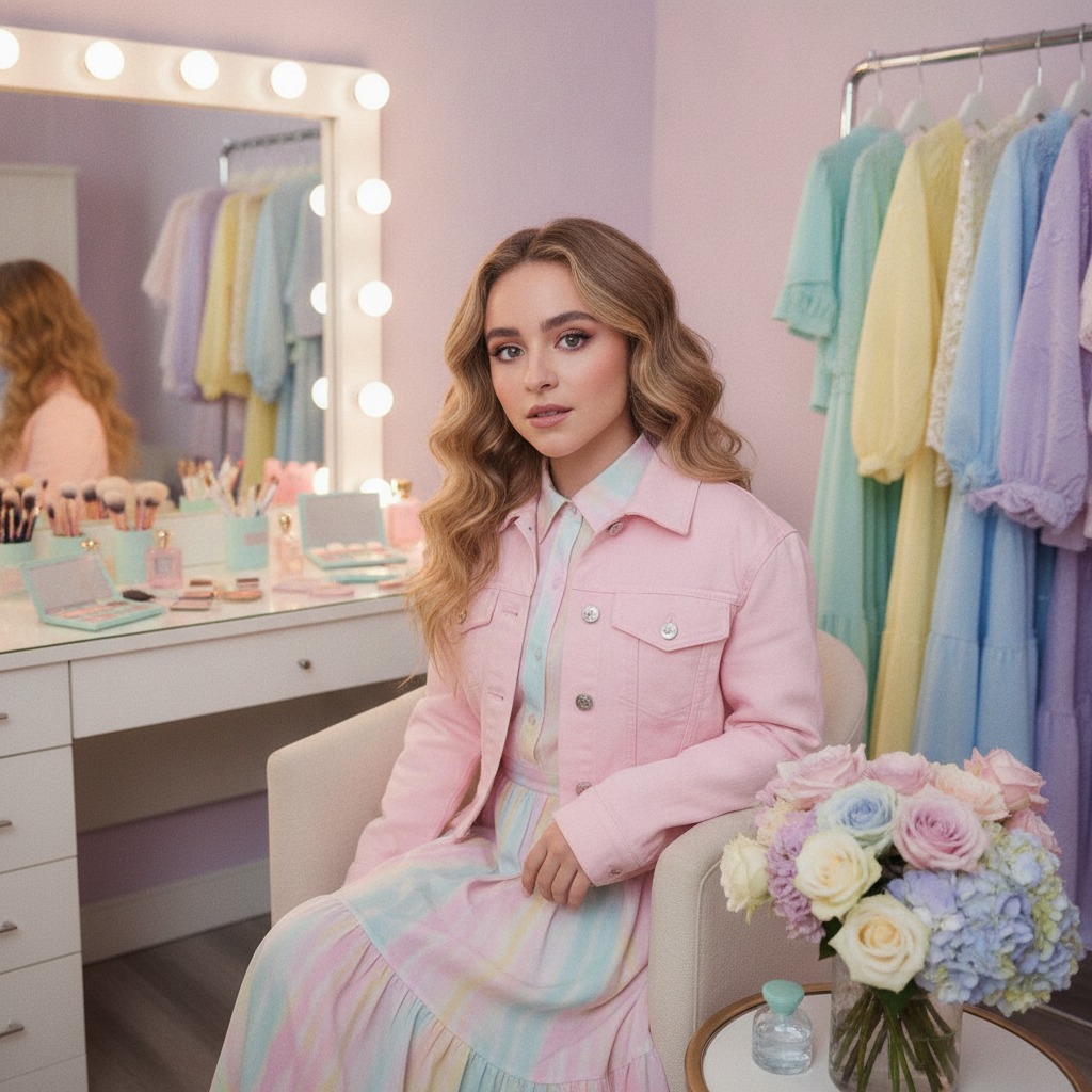 Sabrina Carpenter backstage prep