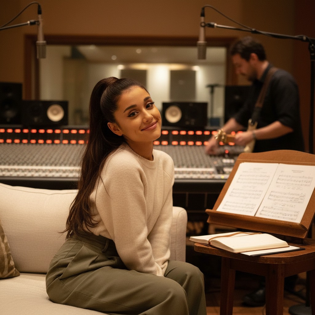 Ariana Grande in the studio
