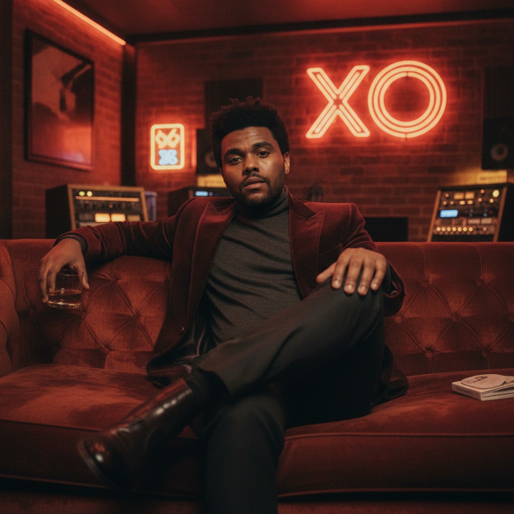 The Weeknd in the studio