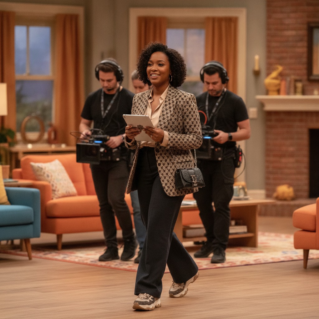 Quinta Brunson on her show's set