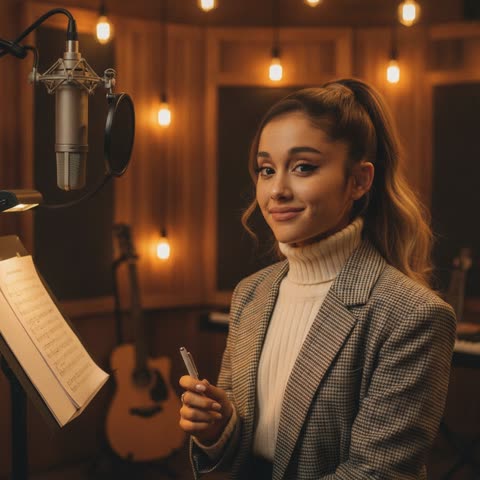 Ariana Grande in the studio