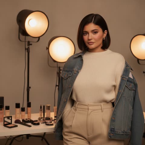 Kylie Jenner on set