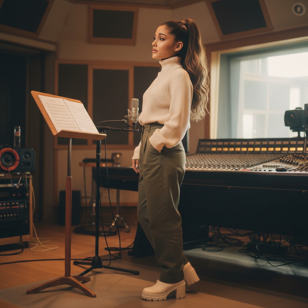 Ariana Grande in the studio