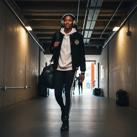 Angel Reese heads to the game