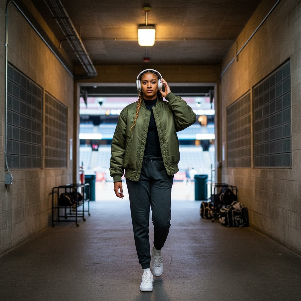 Angel Reese heads to the game