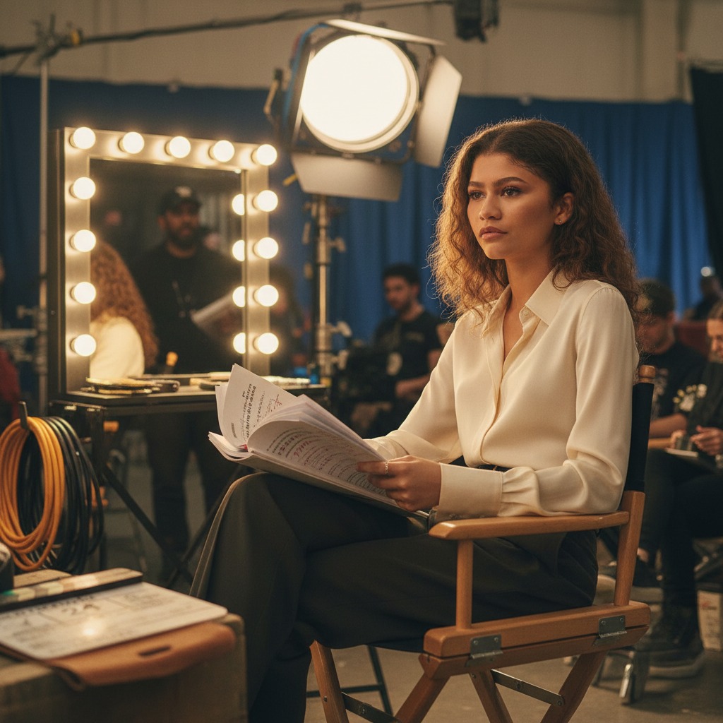 Zendaya on set for new film