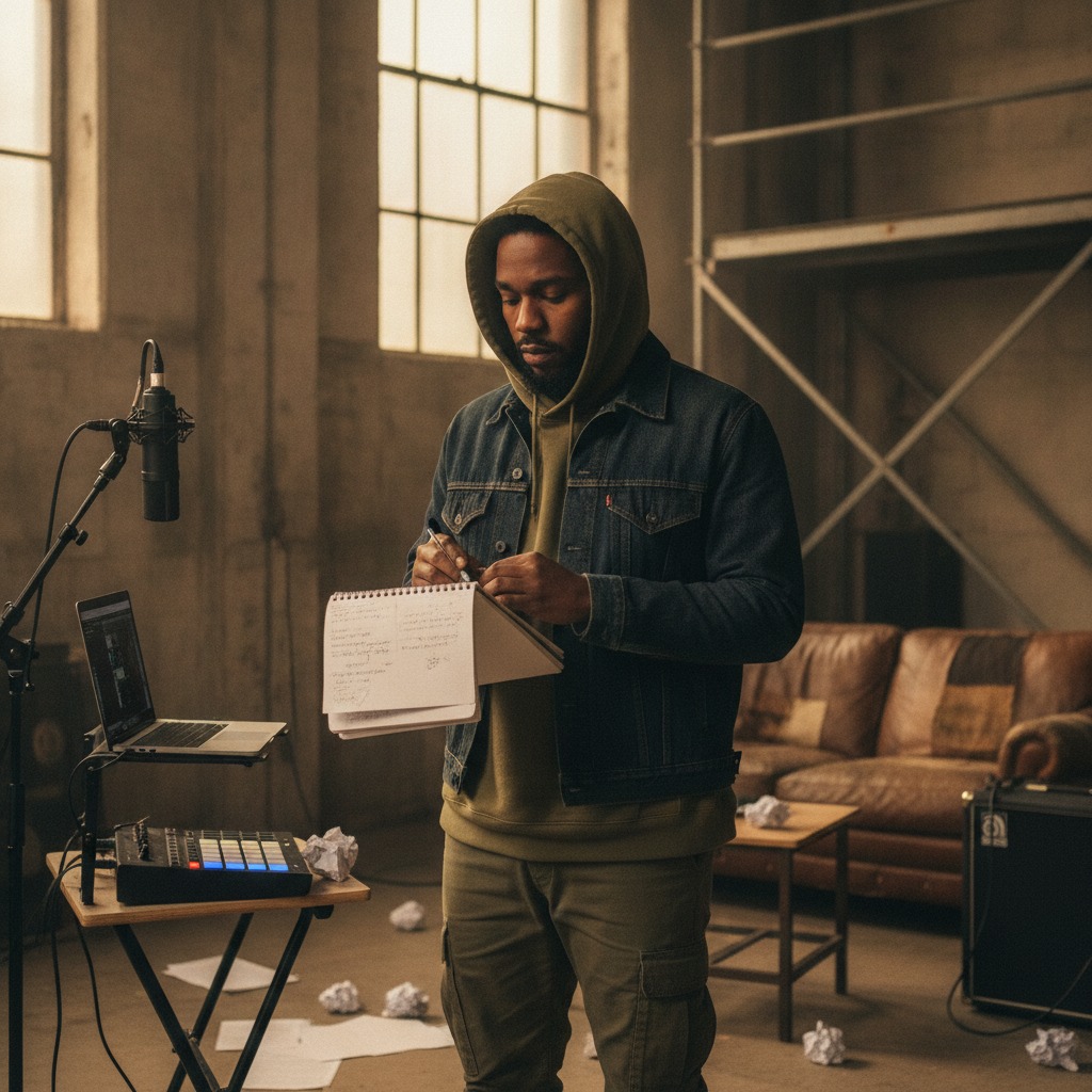 Kendrick Lamar at rehearsal