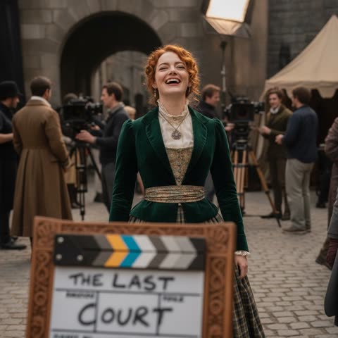 Emma Stone's happy set moment