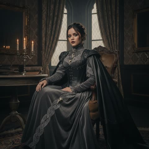 Jenna Ortega's gothic premiere look