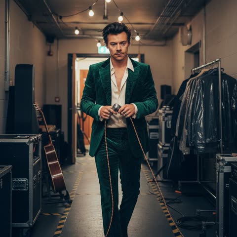 Harry Styles backstage style
