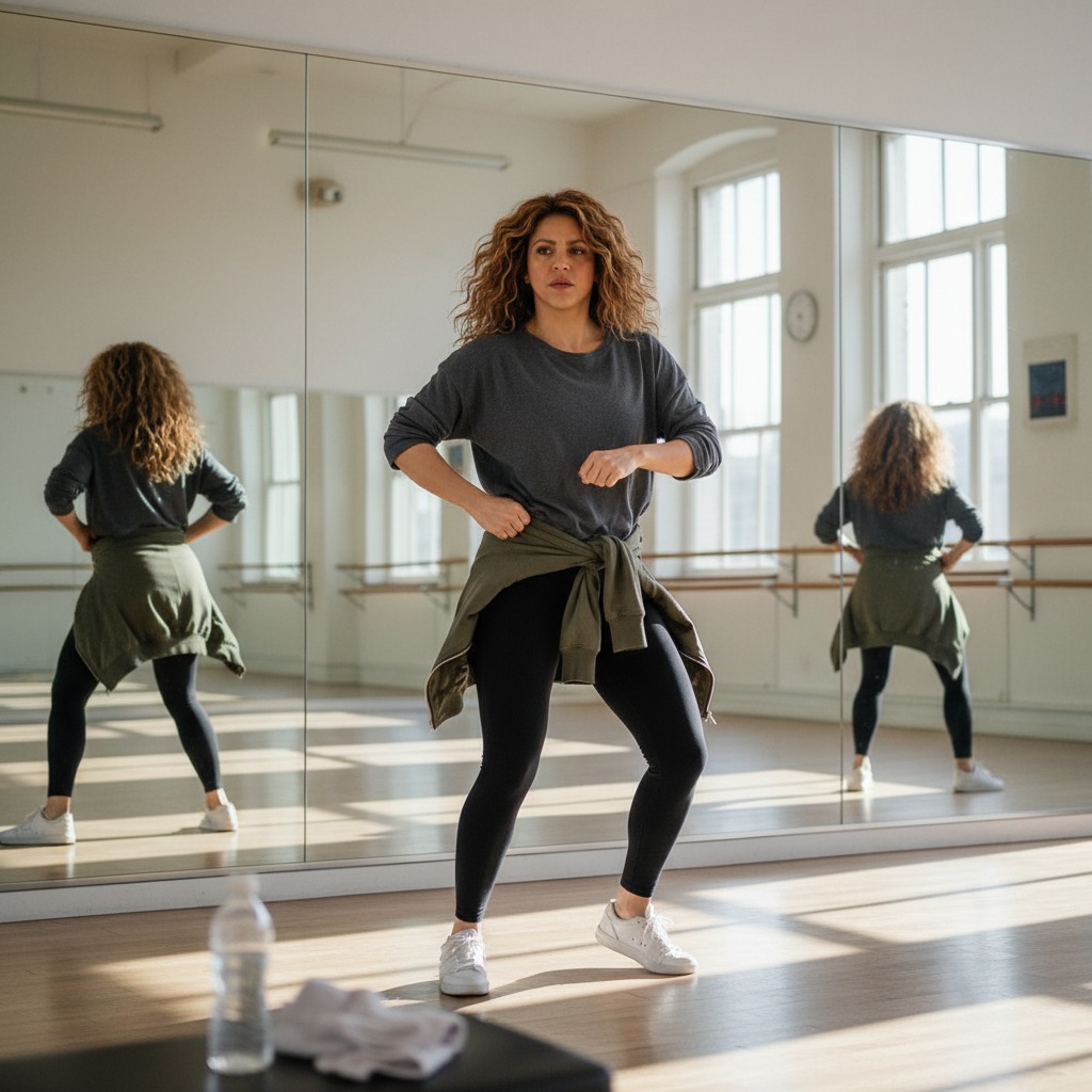 Shakira at rehearsal