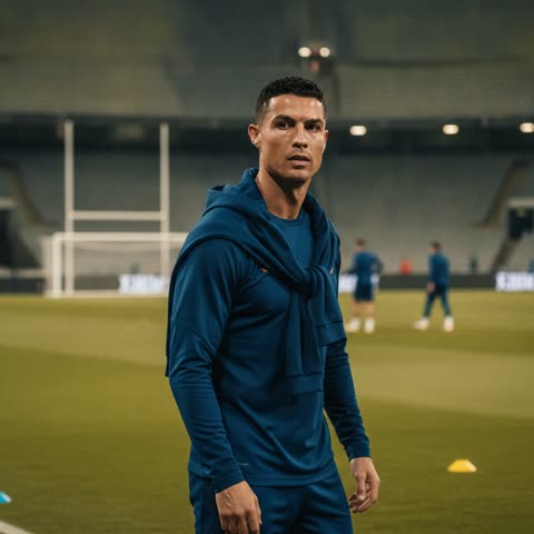 Ronaldo under the stadium lights
