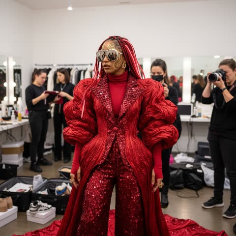 Doja Cat's red carpet prep