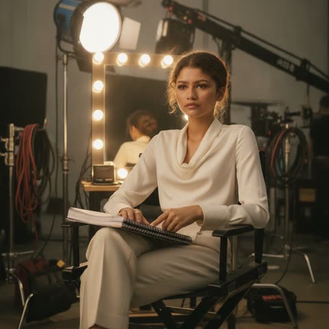Zendaya on set