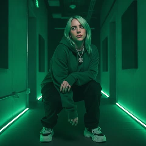 Billie Eilish studio hallway vibes