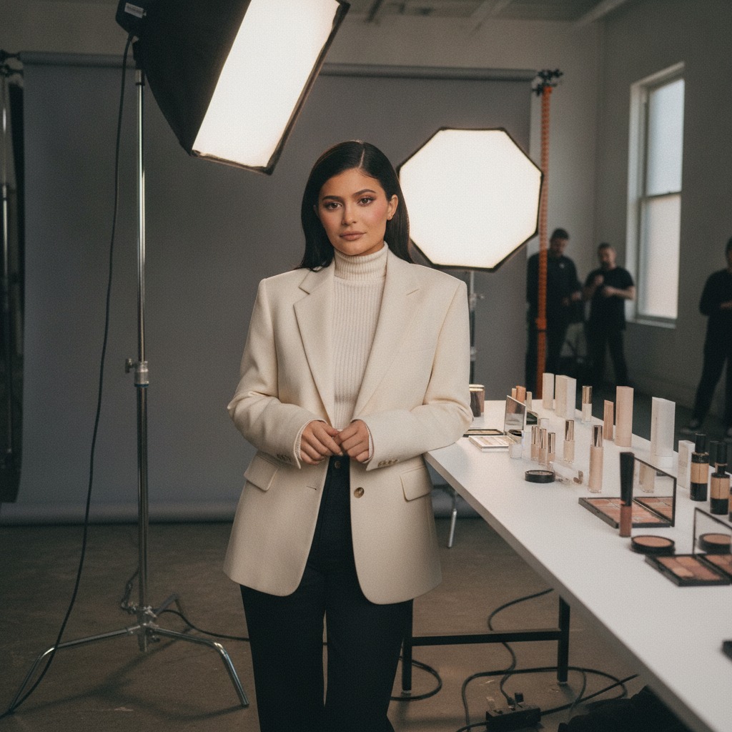 Kylie Jenner on set