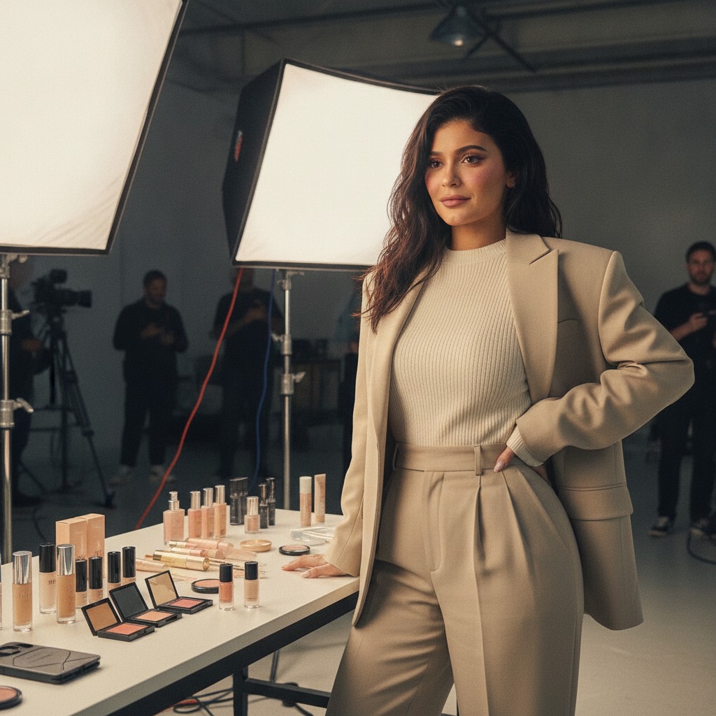 Kylie Jenner on set
