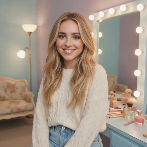 Sabrina Carpenter backstage glam