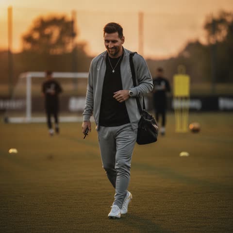 Messi's sunset training