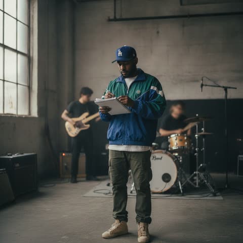 Kendrick Lamar at rehearsal