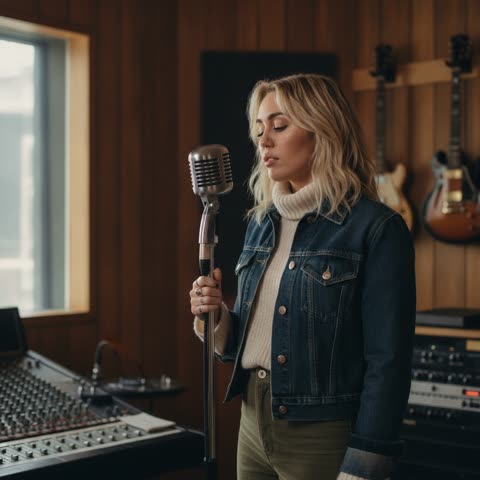 Miley Cyrus studio warm-up