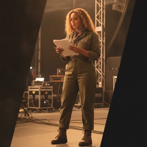 Beyoncé reviews her stage notes