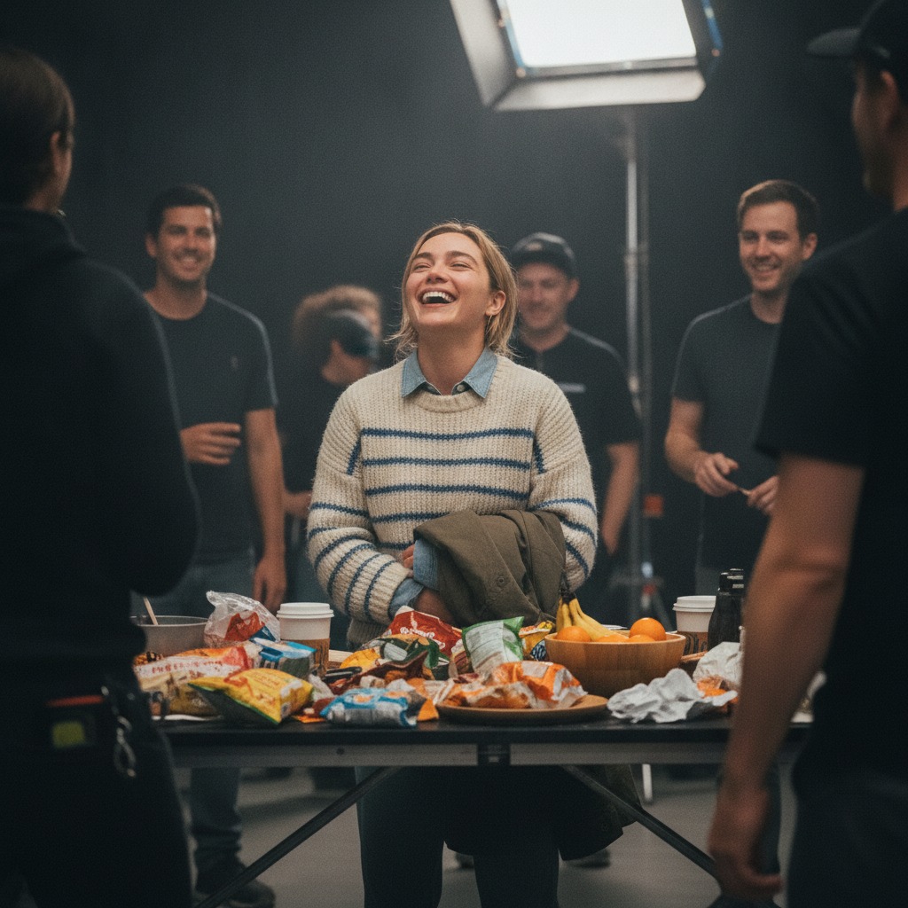 Florence Pugh shares a laugh