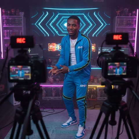 Kai Cenat in his studio