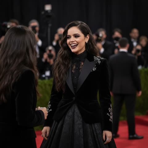 Jenna Ortega's gothic premiere look
