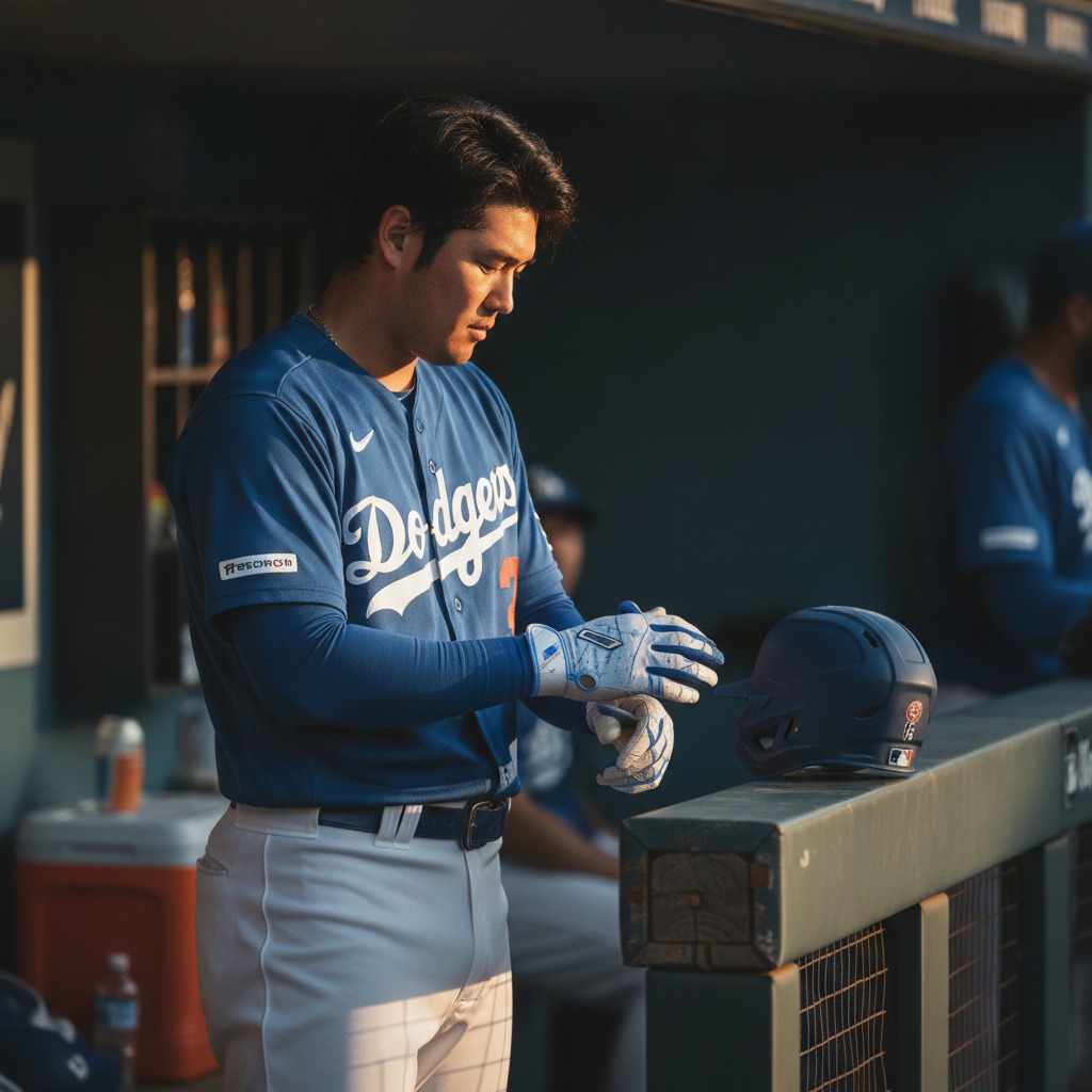 Shohei Ohtani prepares for game