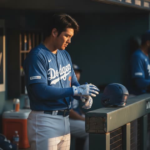 Shohei Ohtani prepares for game