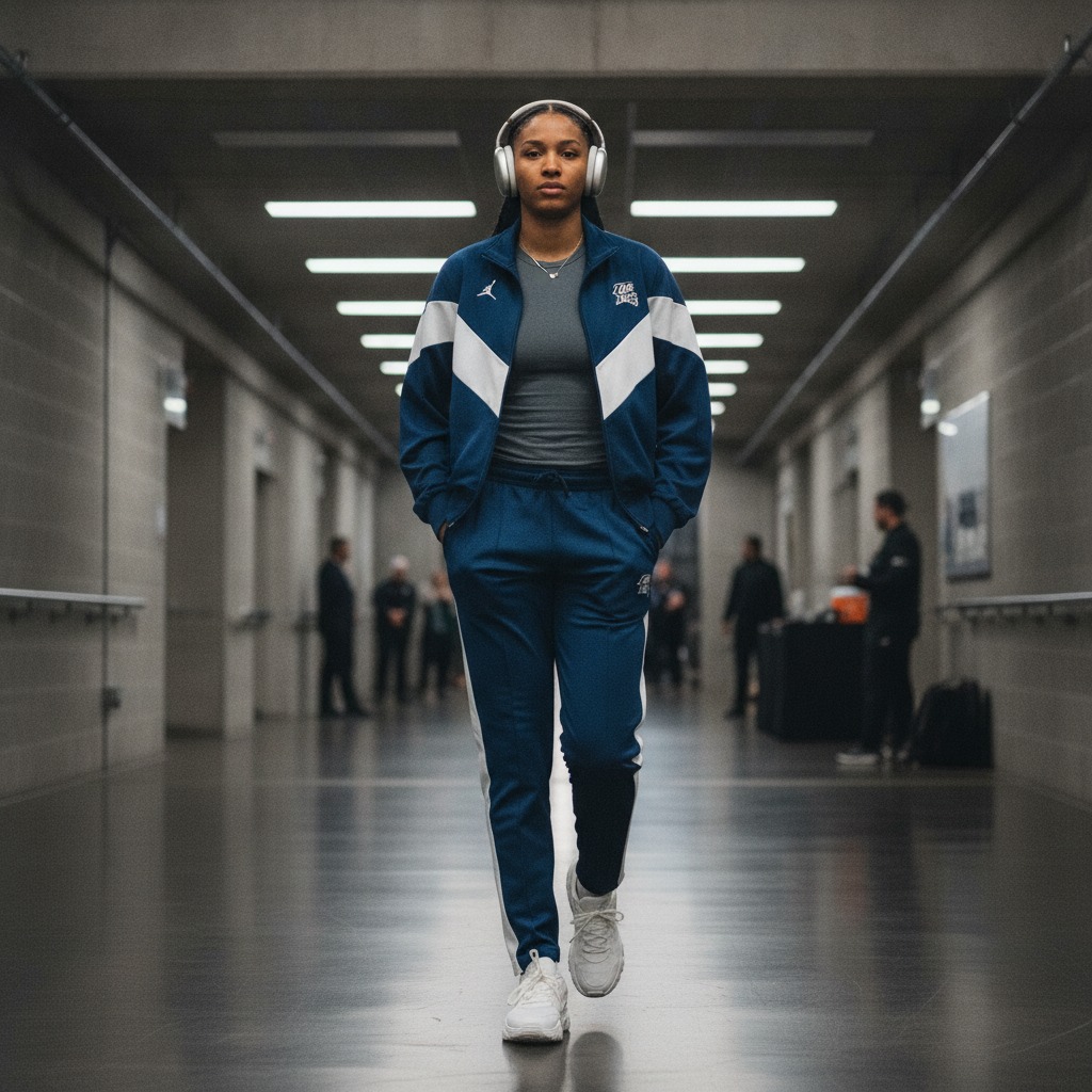 Angel Reese heads to the court