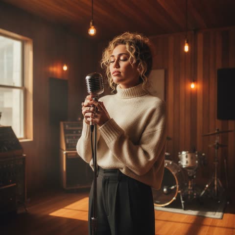 Miley Cyrus studio warm-up