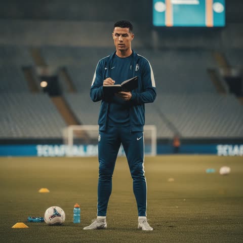 Ronaldo under the stadium lights